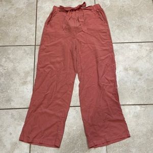 Thread & Supply Pink Wide Leg Belted Pants L